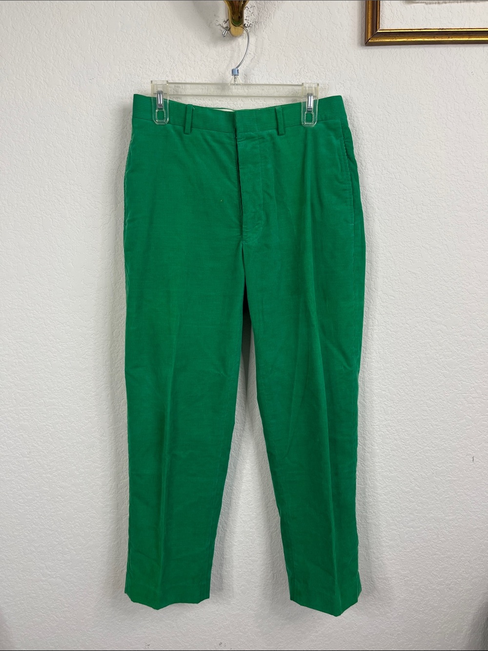 Polo Ralph Lauren Kelly Green Corduroy Center Seam Pressed Slacks Pants 31x30